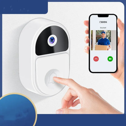 Doodle Smart Visual Doorbell V8 unit in black or white with camera lens and USB charging port