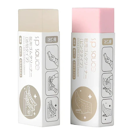 Shoes cleaning eraser measuring 7x2.5x1.5cm for physical decontamination of leather footwear