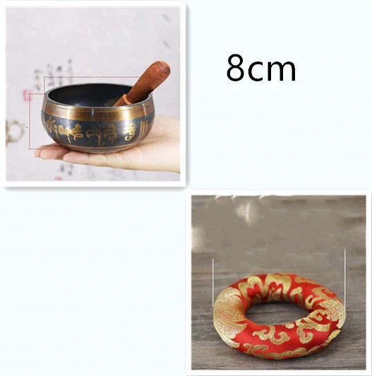 Harmonious Tibetan Singing Bowl - Copper Meditation Bowl with Vibrant, Soothing Tone