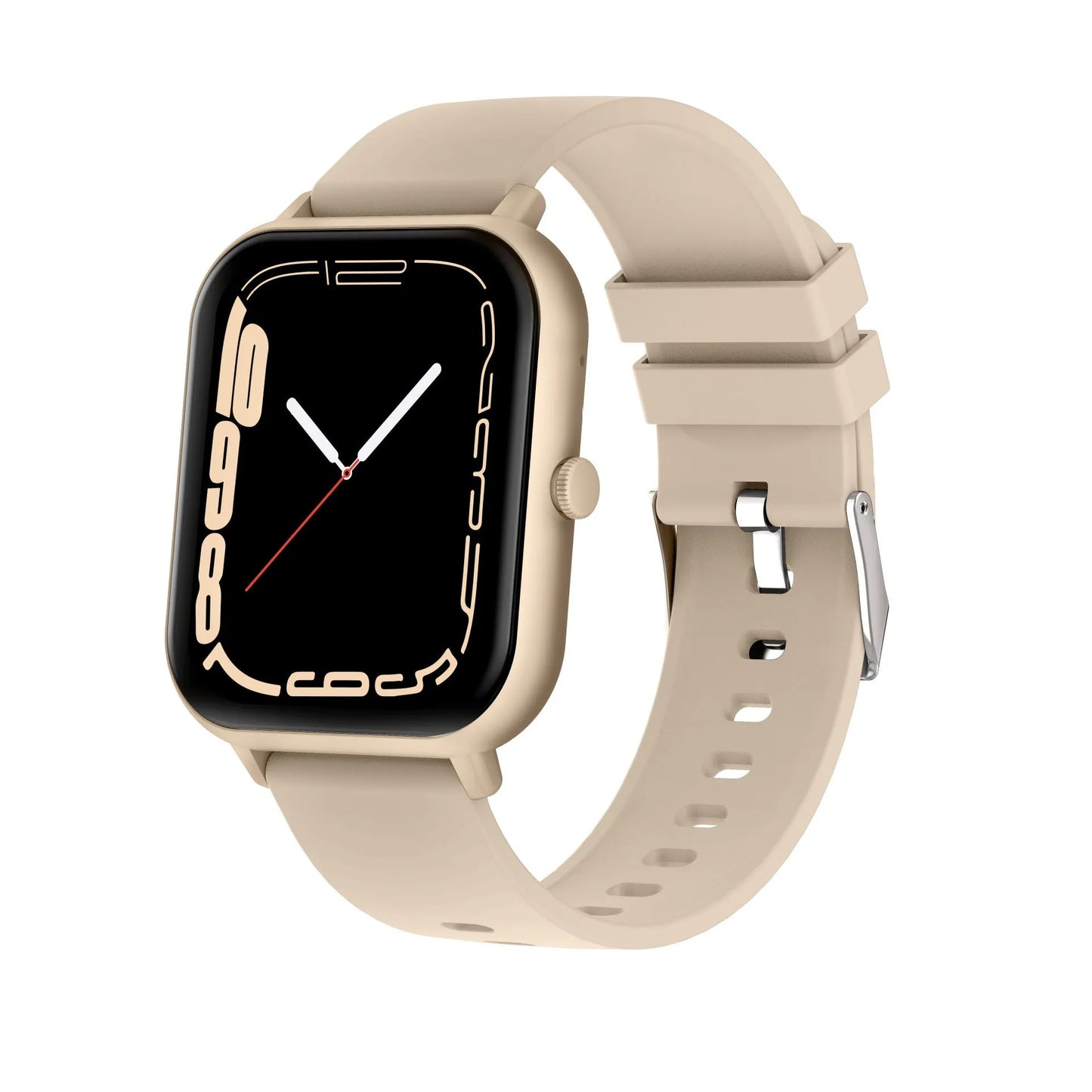 One-Click Link smart watch in black, silver grey, pink, or khaki with TFT touchscreen and wrist strap