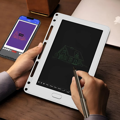 85-inch electronic writing pad with stitching design and smart pen on a stand