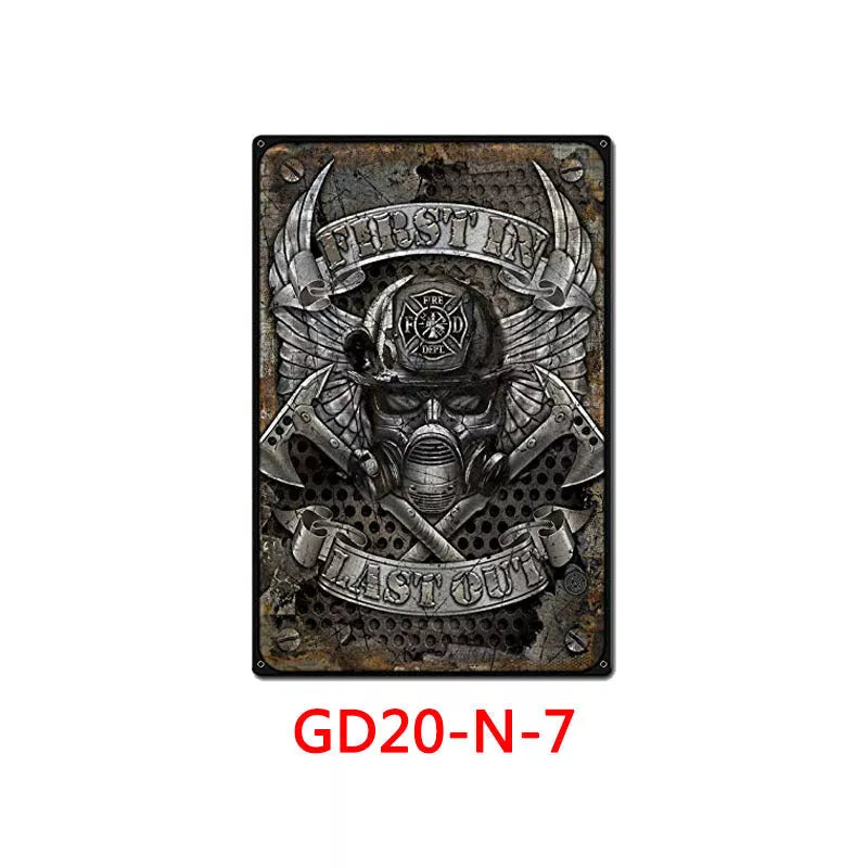 Retro tin painting wall hanging with American retro design, 30x20cm