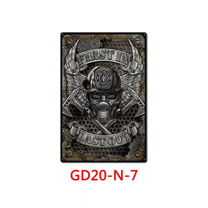 Retro tin painting wall hanging with American retro design, 30x20cm