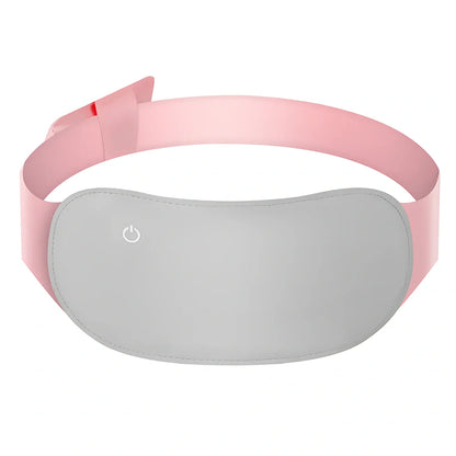 Pink Warm Heart Heating Belt with temperature control buttons and LED indicators on Lycra fabric surface