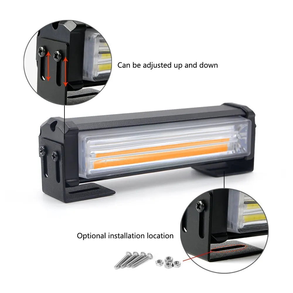 Yellow 208 model vehicle strobe warning light with aluminium alloy housing and drag two middle net design