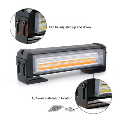 Yellow 208 model vehicle strobe warning light with aluminium alloy housing and drag two middle net design