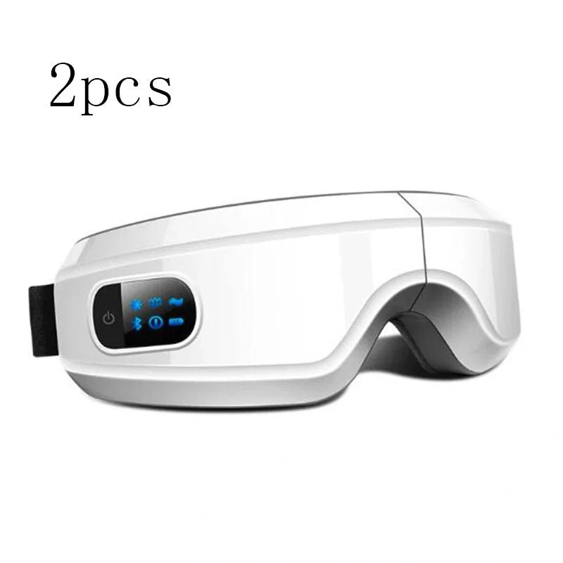 3D 4D Rechargeable Eye Massager with Bluetooth Music Player in black and white