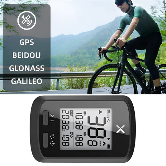 Black plastic waterproof bicycle stopwatch with digital display showing cycling timing function