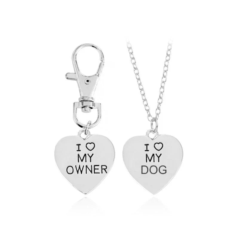 Alloy bone-shaped pendant necklace for pet dogs, showcasing love and attachment between dog owner and their furry companion