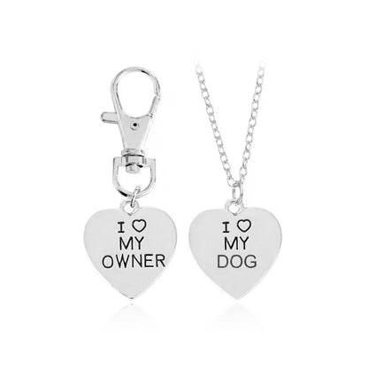 Alloy bone-shaped pendant necklace for pet dogs, showcasing love and attachment between dog owner and their furry companion