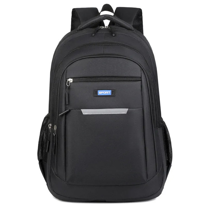 Grey casual Oxford cloth men's backpack with a breathable back panel
