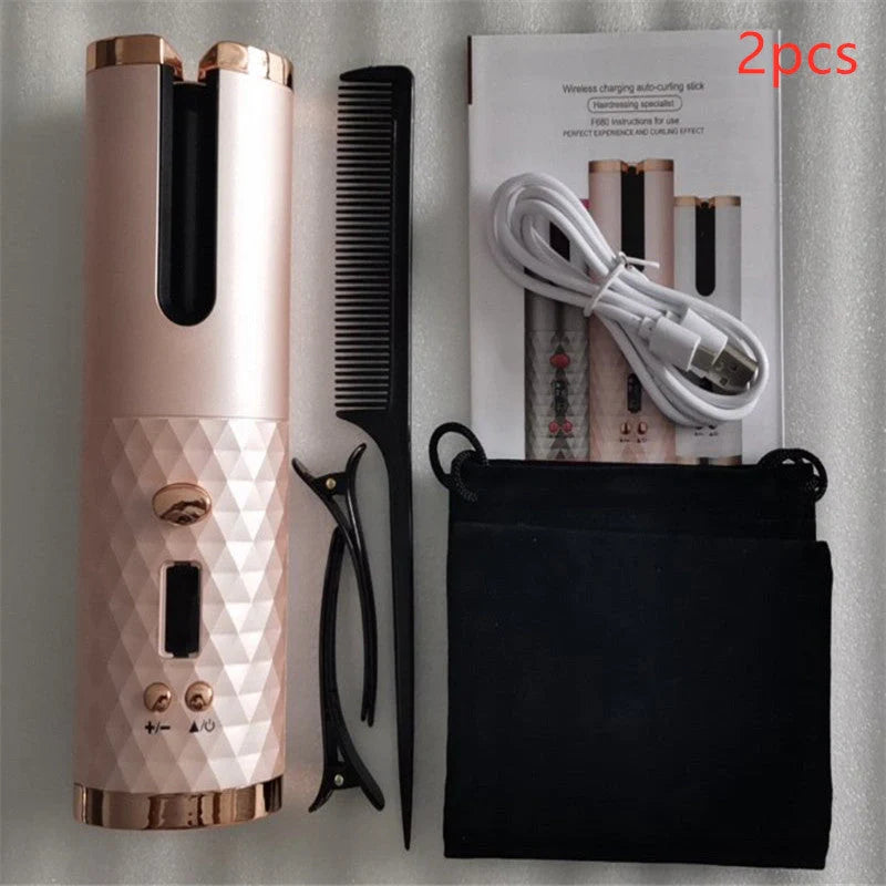 Multifunctional Automatic Wireless Curling Iron with LCD display and cordless design