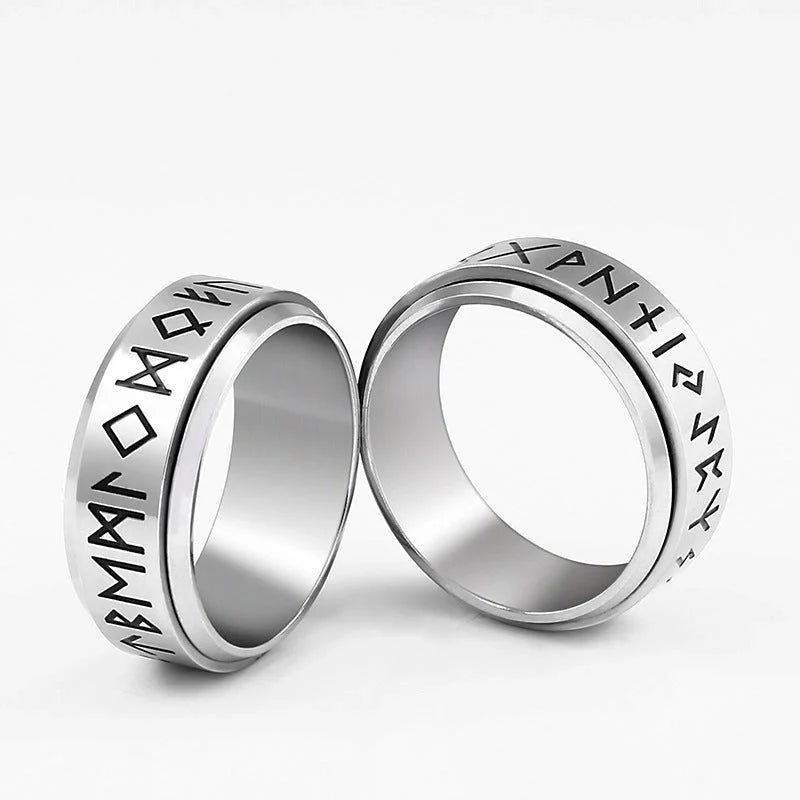 Sleek and Swiveling Titanium Steel Ring in vintage-inspired design, featuring a rotatable feature for customizable style