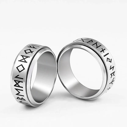 Sleek and Swiveling Titanium Steel Ring in vintage-inspired design, featuring a rotatable feature for customizable style
