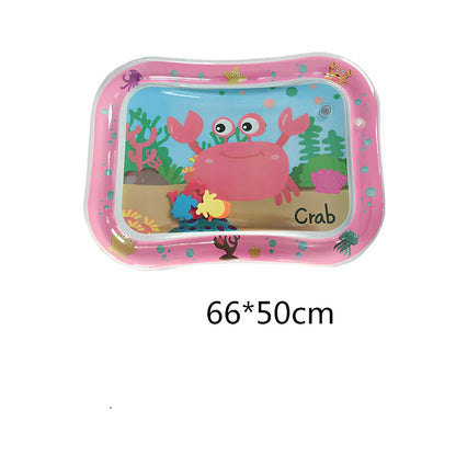 Children's 66x50cm inflatable PVC water cushion with cartoon patterns, deflated for portability, safe for outdoor cooling play