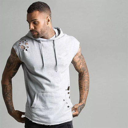 Men's cotton-blend running tights with V-neck design for enhanced performance