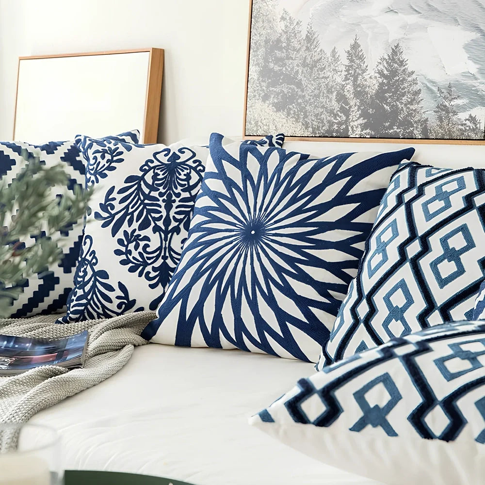 Chinese classical embroidered pillowcase 45x45cm with PP cotton filler and four style options