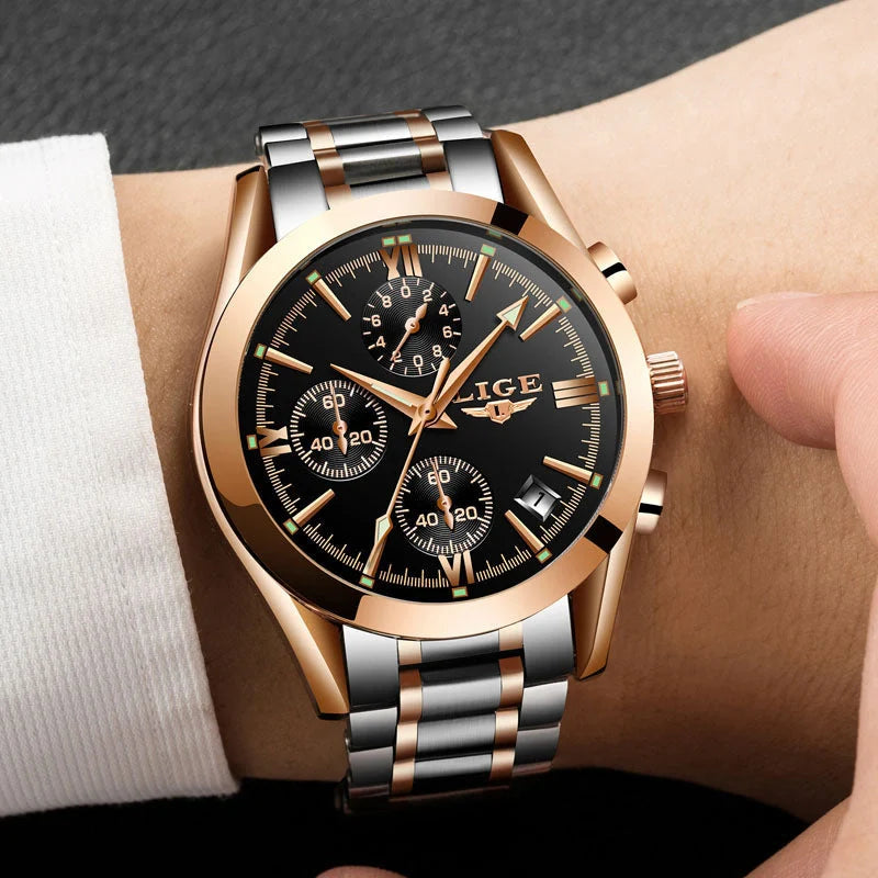 Sports quartz watch with 30M waterproof and mineral glass mirror