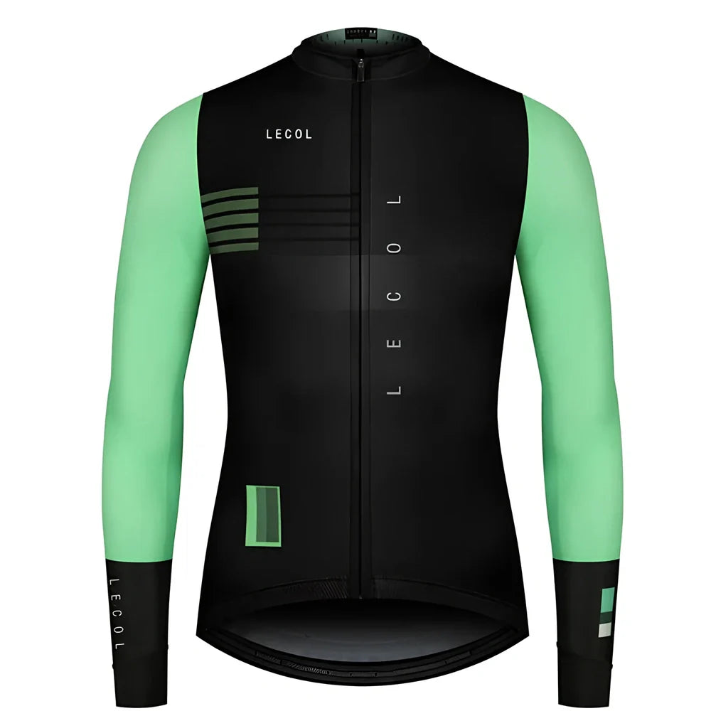 Autumn full sleeve cycling jersey for men with moisture-wicking fabric and ergonomic cycling cut