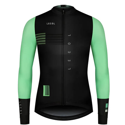 Autumn full sleeve cycling jersey for men with moisture-wicking fabric and ergonomic cycling cut