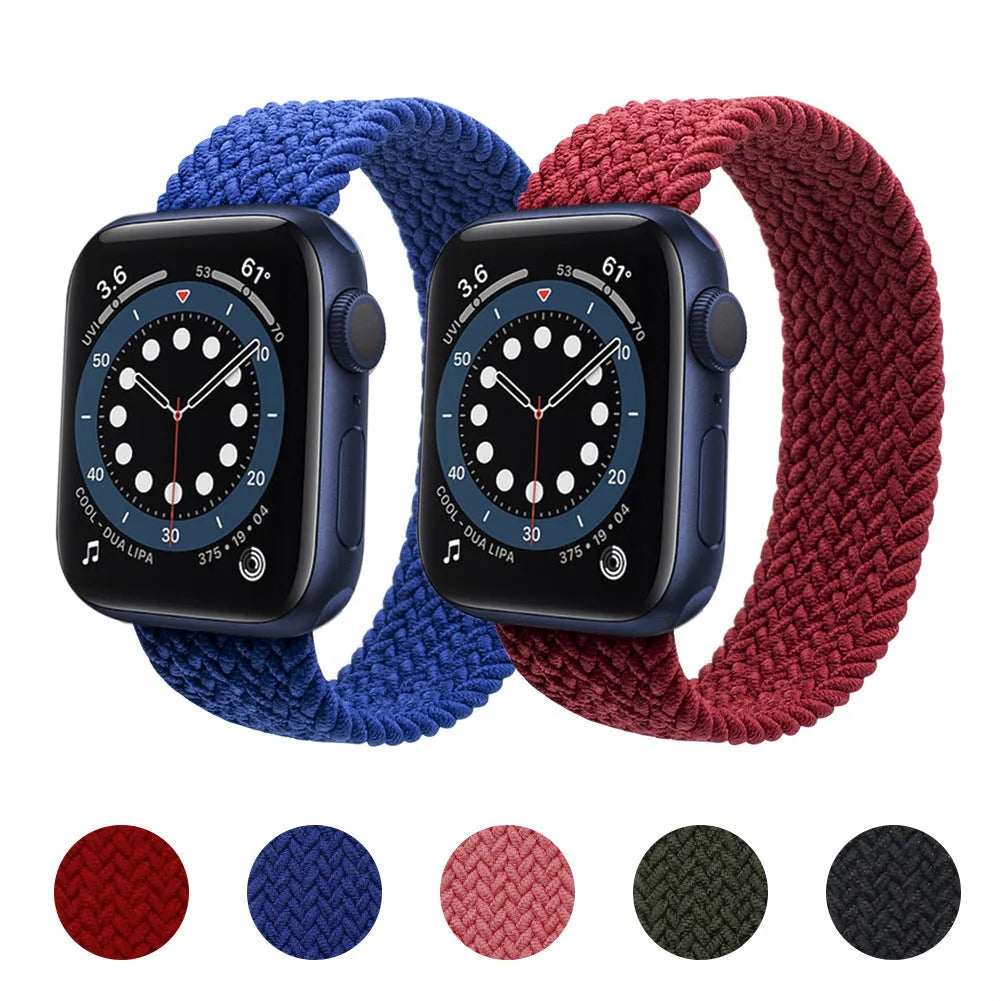 Recycled yarn Apple Watch replacement strap in multiple colours with plastic head attachment