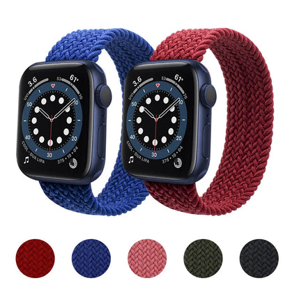 Recycled yarn Apple Watch replacement strap in multiple colours with plastic head attachment