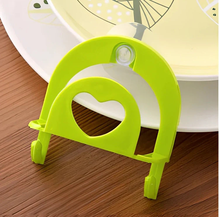 Plastic hook sponge storage rack with suction cup attachment in multiple colour options