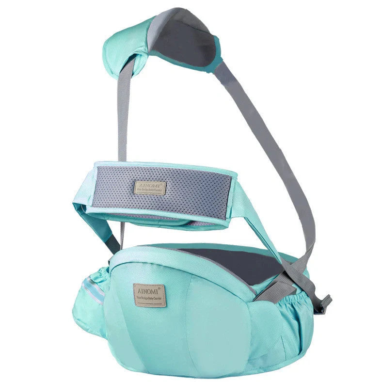 Multifunctional children's waist stool baby carrier with adjustable 130cm belt and 20kg load capacity