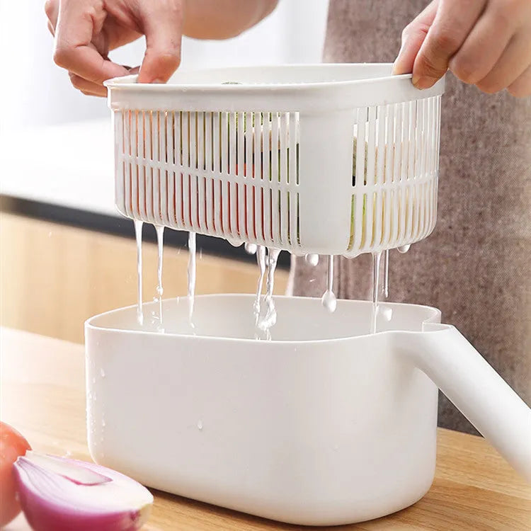 Nordic style kitchen vegetable slicer in blue, grey, or khaki colours with stainless steel cutting components