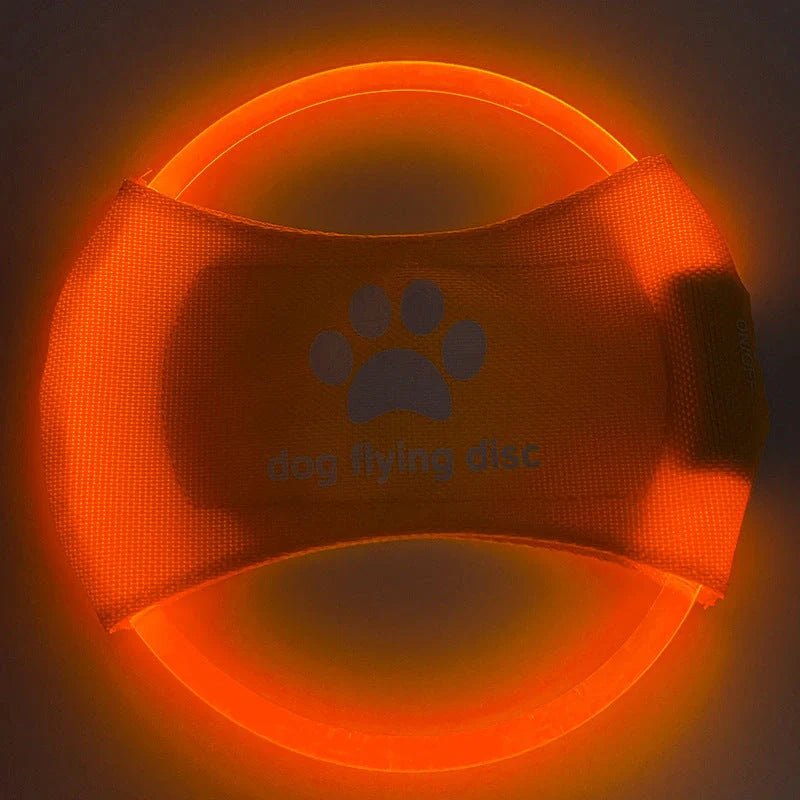 LED glowing dog flying disc in various colors, perfect for night-time play