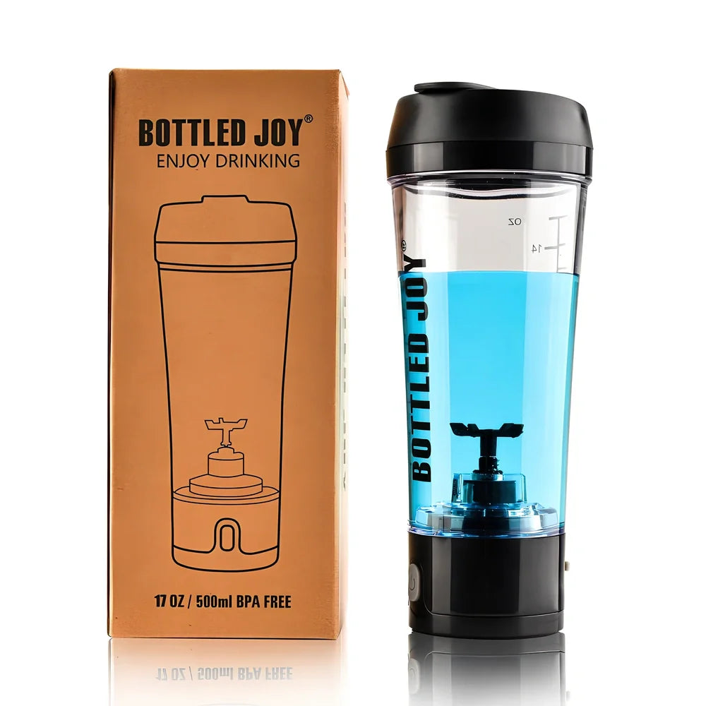 USB electric protein shaker bottle with automatic mixing technology and waterproof design