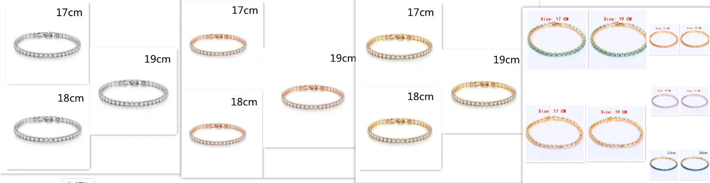 Cubic Zirconia Tennis Bracelet with AAA+ crystals on a copper box chain