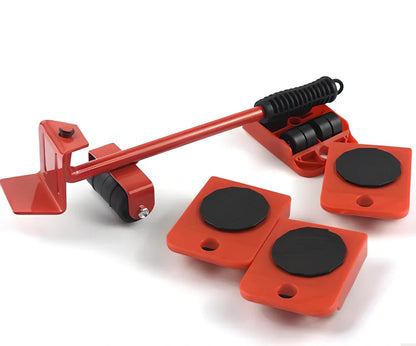 Moving tool with four wheels under furniture showing 33.5cm length and black anti-slip blocks