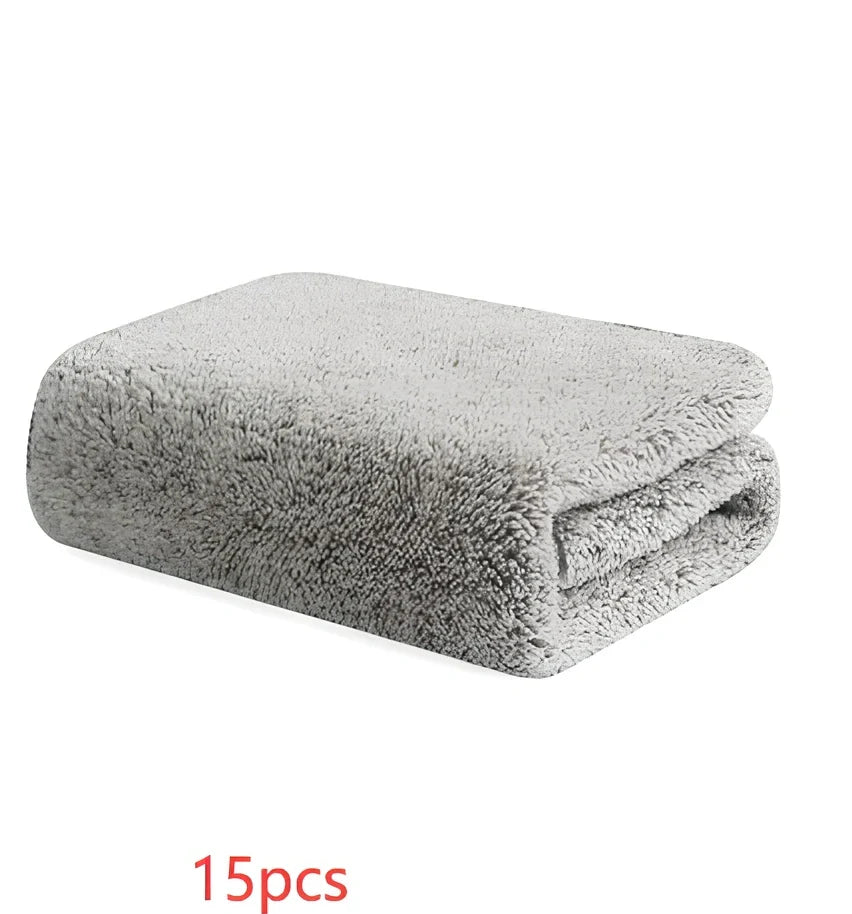 Grey plain pattern Japanese bamboo charcoal superfine fibre dish cloth for kitchen cleaning