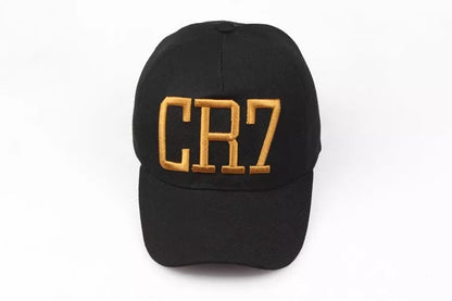 C Ronaldo CR7 baseball cap in black with high top and big eaves design