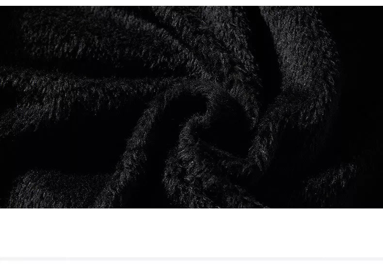 Men's black PU leather jacket with cotton lining, adjustable for diverse fits