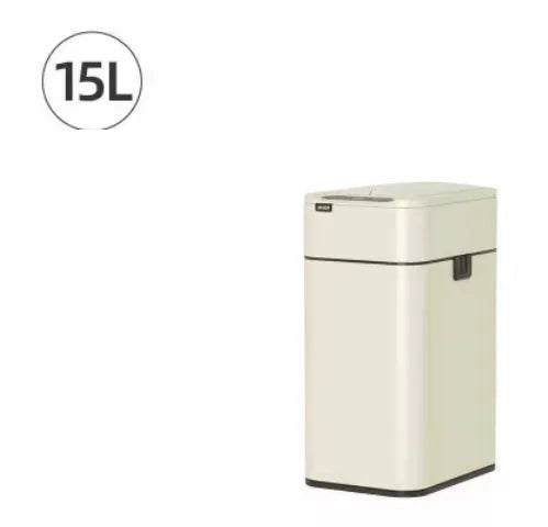 Inductive ashbin smart trash can with automatic lid, stainless steel construction, and square bucket shape