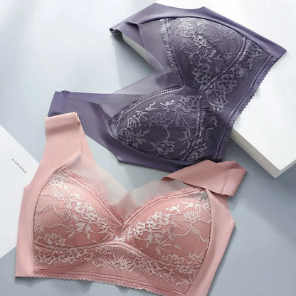 Cool summer ice silk seamless bras for women, offering breathable comfort and stylish design