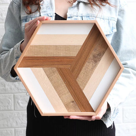 Wooden cake tray in three sizes for elegant dessert serving