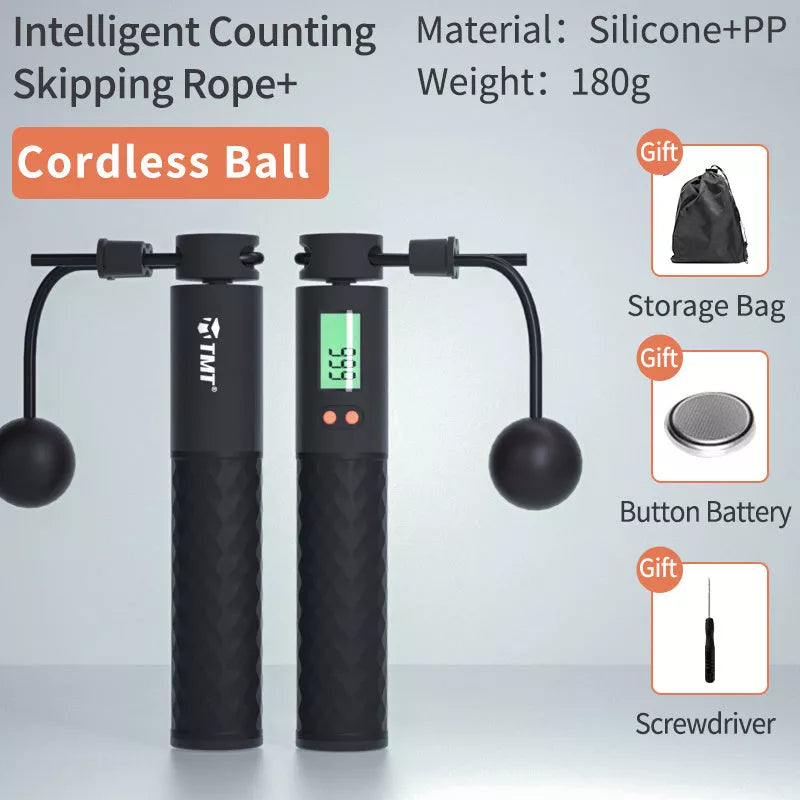TMT Electronic Wireless Skipping Rope with digital counter and non-slip handle