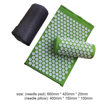 Lotus-shaped acupressure mat and pillow set in blue colour for massage therapy