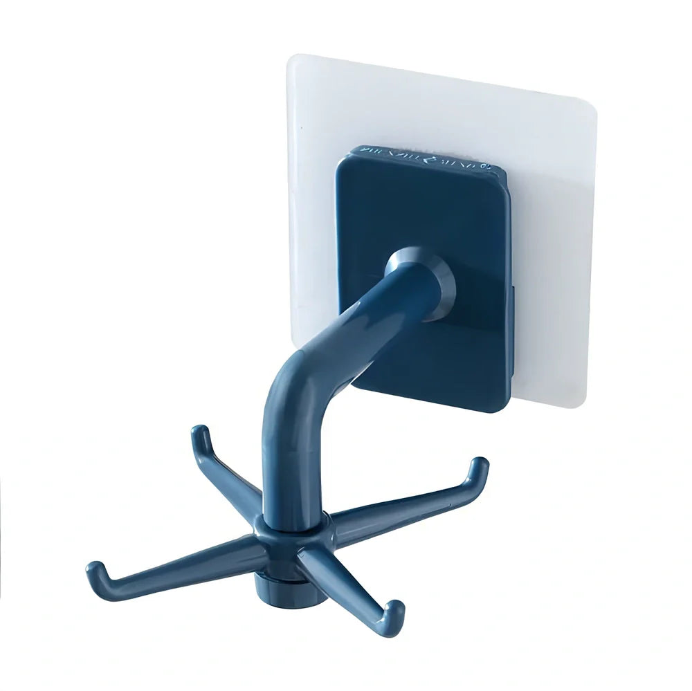 Nordic style plastic kitchen utensil rack with 6 inverted hooks in multiple colour options