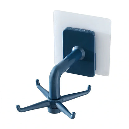 Nordic style plastic kitchen utensil rack with 6 inverted hooks in multiple colour options