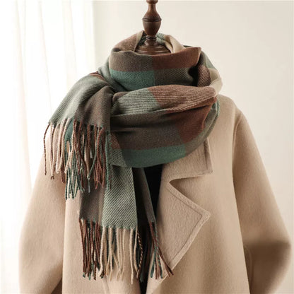 Thick Warm Outer Shawl Scarf in various colors with tassel detailing