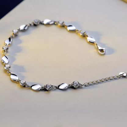 Jane Eyre diamond-encrusted 925 sterling silver bracelet with adjustable chain