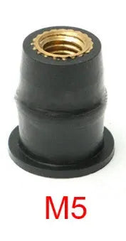Black motorcycle windscreen brass nut expansion rubber fasteners in M4 M5 M6 sizes