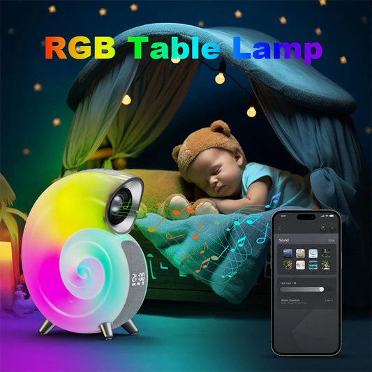 Conch Smart Bluetooth Alarm Clock Wake-Up Lamp with RGB Lighting and Customizable Features