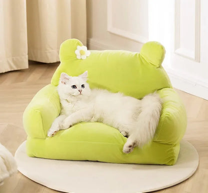 Large cloth cat nest 54x36x45cm in light green or light purple for indoor cats and small pets