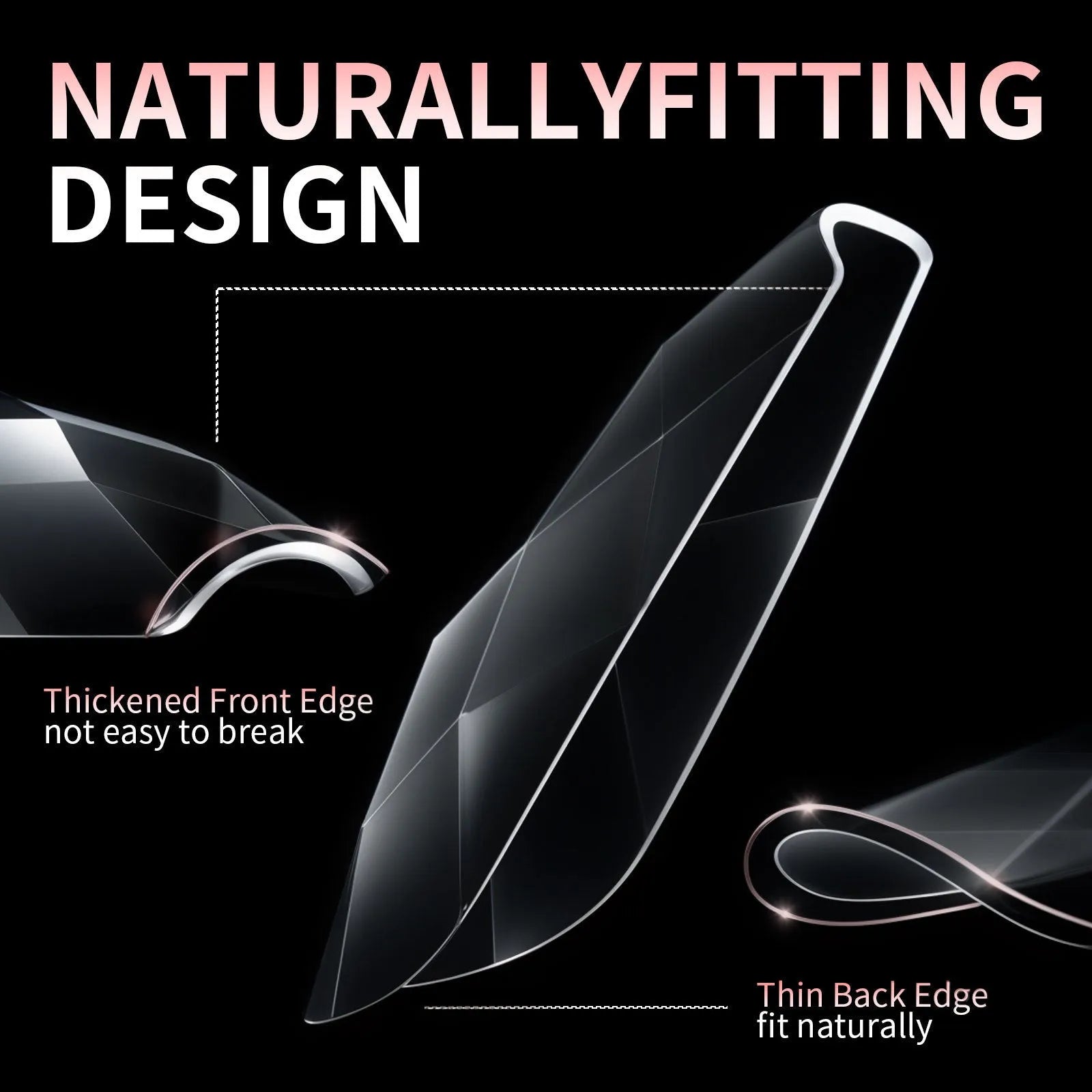 Box of 3D diamond-shaped long false nail tips in a chosen colour from the Diamond Nail range.