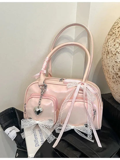 Soft PU casual shoulder bag in horizontal square shape with double straps and phone pocket